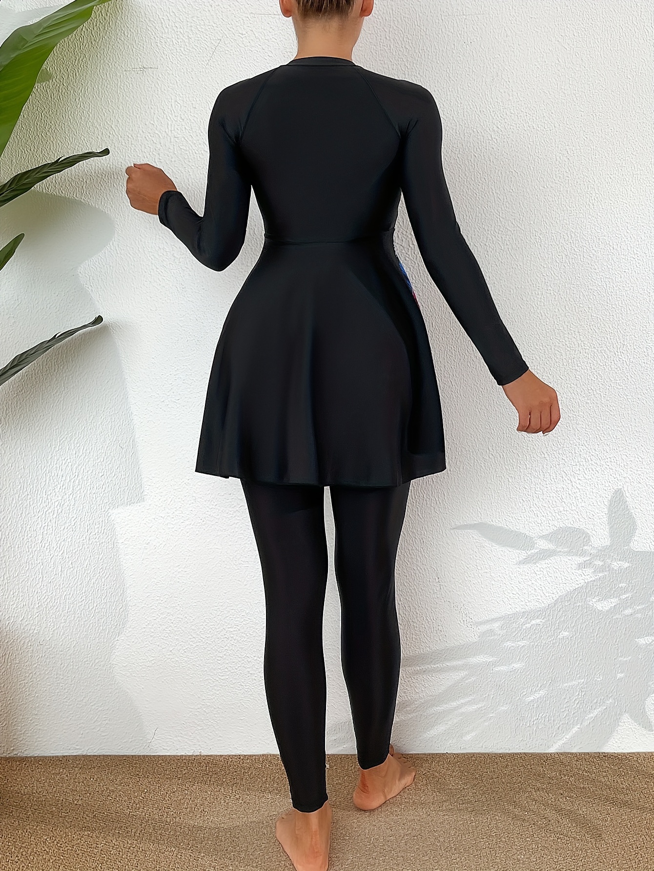 Leggings Under One Piece Dress Womens Long Sleeve High Waist Dress