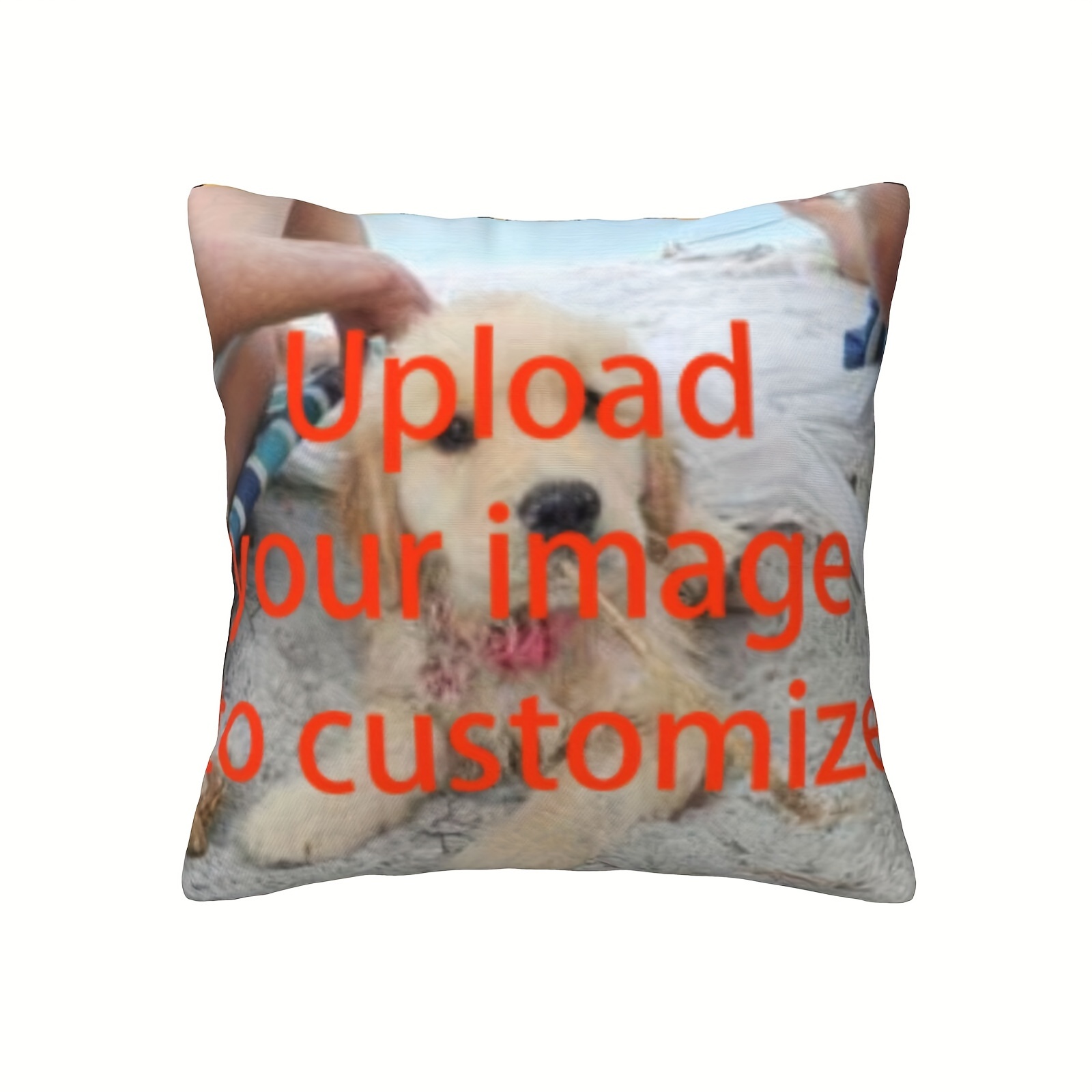 Custom Dog Photo 18x18 Inch - Soft Plush, Single-Sided Print for Home & Office Decor (Pillow Not Included)