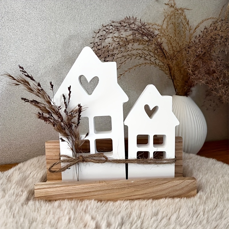 

2pcs Chimney & Heart House Silicone Mold Set For Diy 3d Home Decor - Epoxy Resin, , Concrete Crafts & Candle Making Supplies, Handmade Crafts, Candle Molds