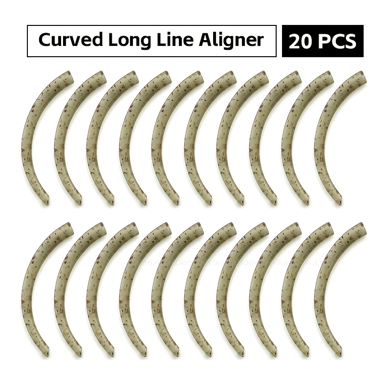 Image of 20pcs Of Carp Fishing Gear Featuring A Curved Long Line Aligner Designed To Seamlessly Extend The Curved Hook Shank, Compatible With Hook Sizes 2, 4, And 6