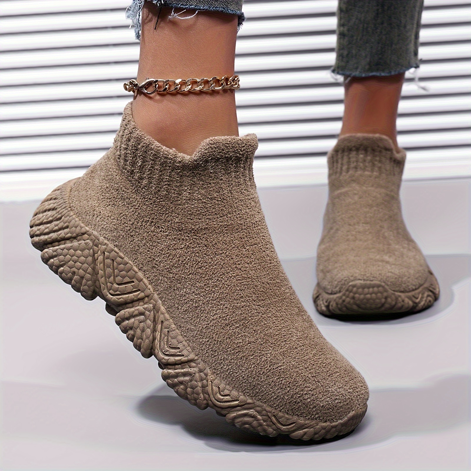 [sneakers] Lightweight Fall-winter Fleece Lined Soft Comfortable Running Shoes