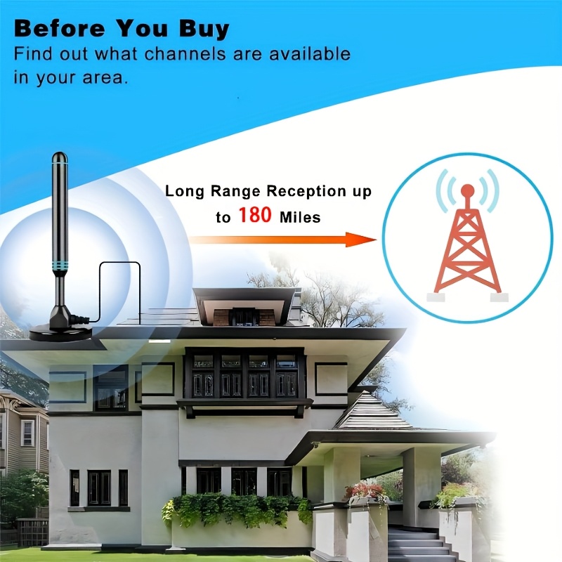 2026 metal long distance     high definition 4k tv antenna 180 mile     reception   long distance   reception mode usb complete additions   suitable for smart tv   indoor tv antenna Product details 6