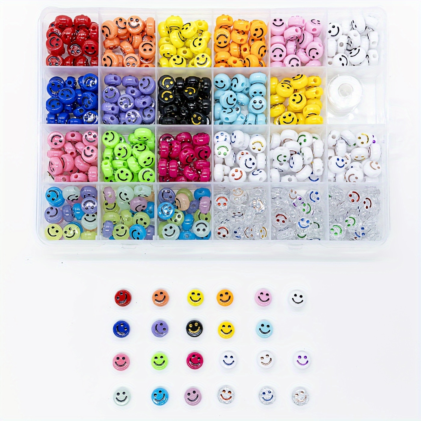 

Colorful Acrylic Beads With Cord - Making Kit For Bracelets, Earrings, Necklaces & Phone Charms