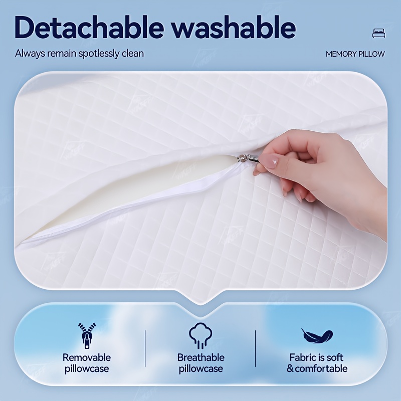 1pc   shaped memory foam pillow ergonomic cervical slow rebound relaxation neck pillow bedding for back and side   washable pillowcase cervical pillow pillow for sleeping Product details 5