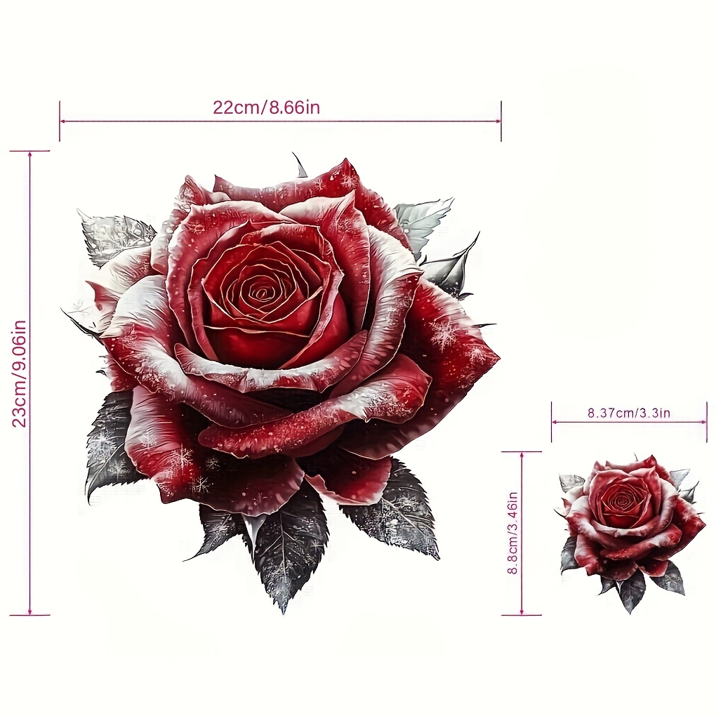TEMU 8pcs Set Of Ultra Beautiful Roses For Clothing T-shirt Diy - Heat Transfer Vinyl, Shirt Heat Transfer Vinyl, Iron-on Decal Stickers, Heat