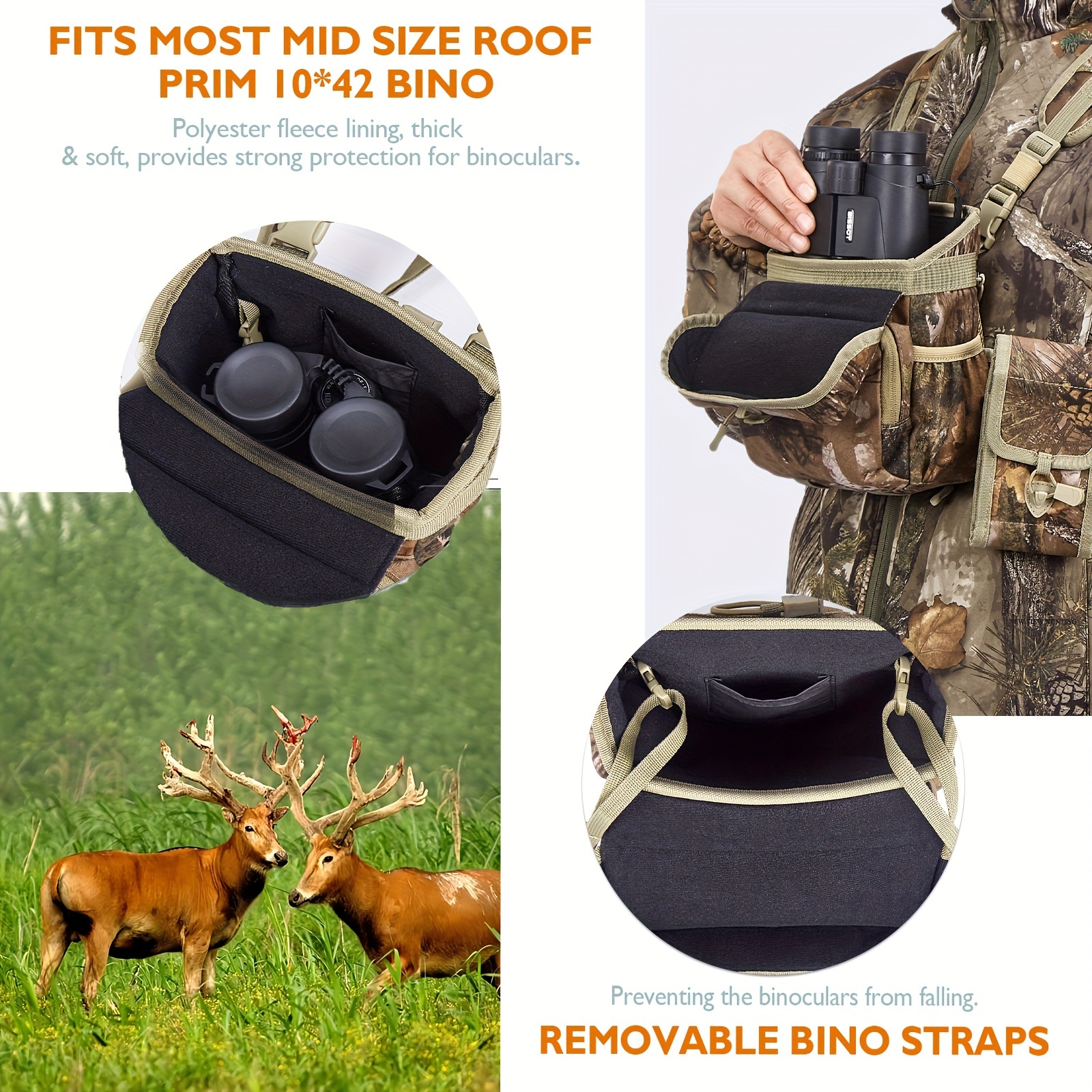 Binocular Harness Chest Pack Waterproof Bino Case With