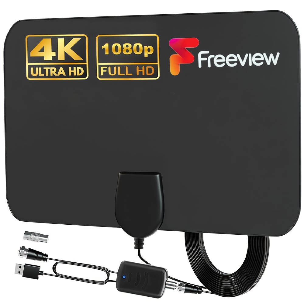 250 mile range reception 2024 indoor hd   with   amplifier supports sd hd ultra hd with 11 5 feet of coaxial cable
