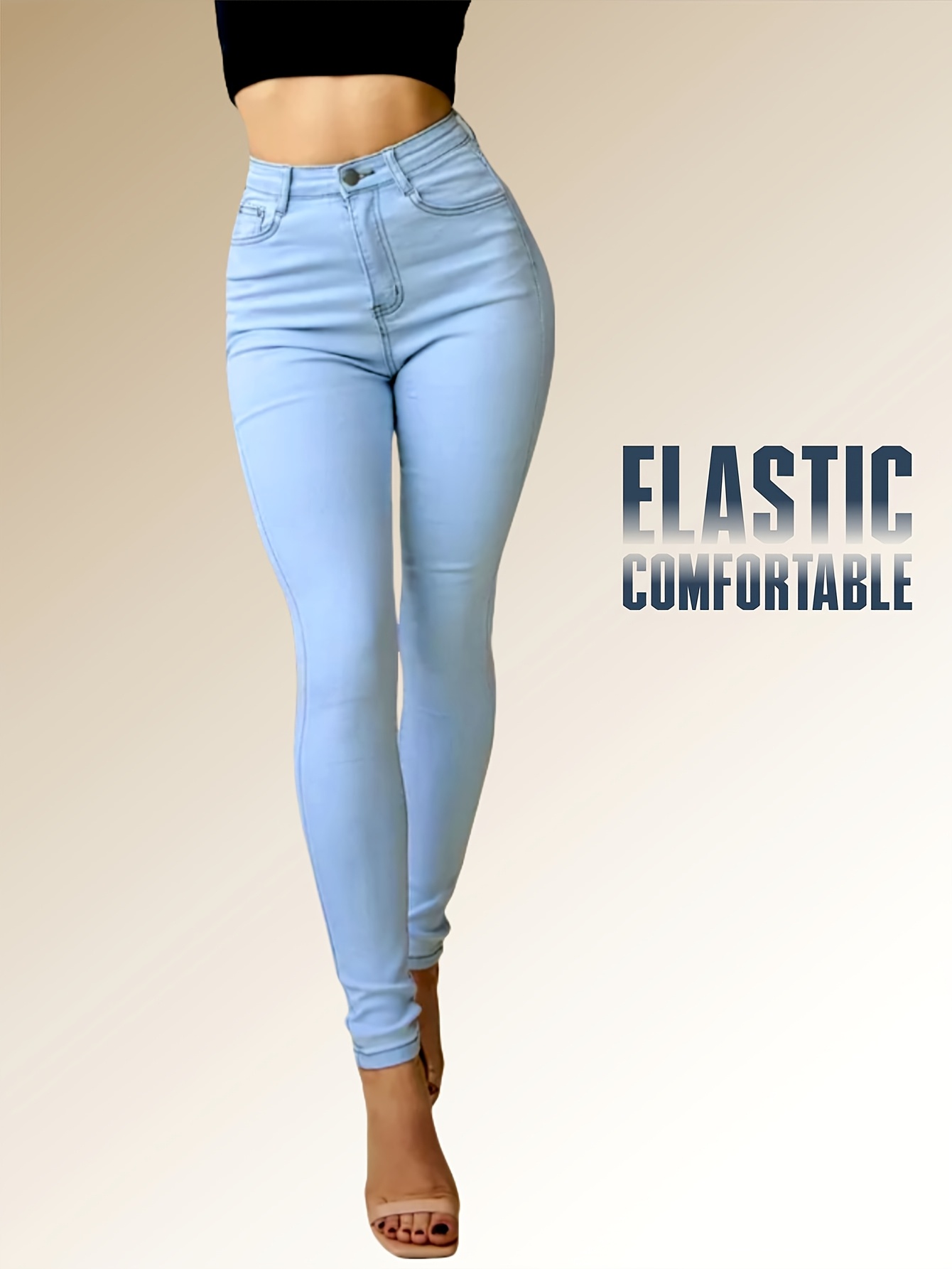 jeans mujer ajustados estiramiento en color Temu Chile