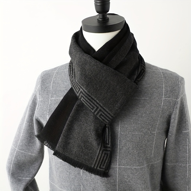 

Men's Winter Scarf, Geometric Pattern, Long Shawl, Warm, , Polyester, Hand Wash Only, No , Men' Accessory