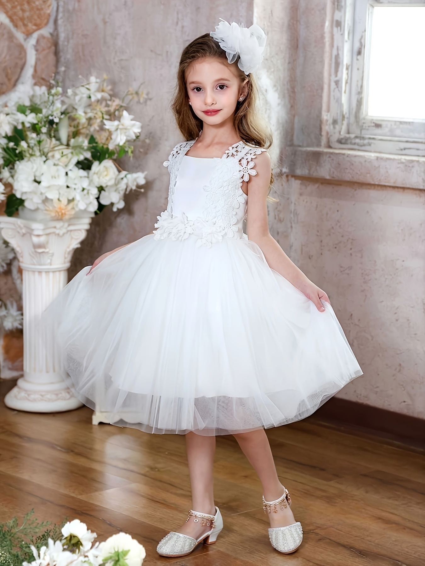 chinese dress ladies Miss Circle Women's Sacha White Lace Drop Waist Corset Puffy Mini Dress - White
