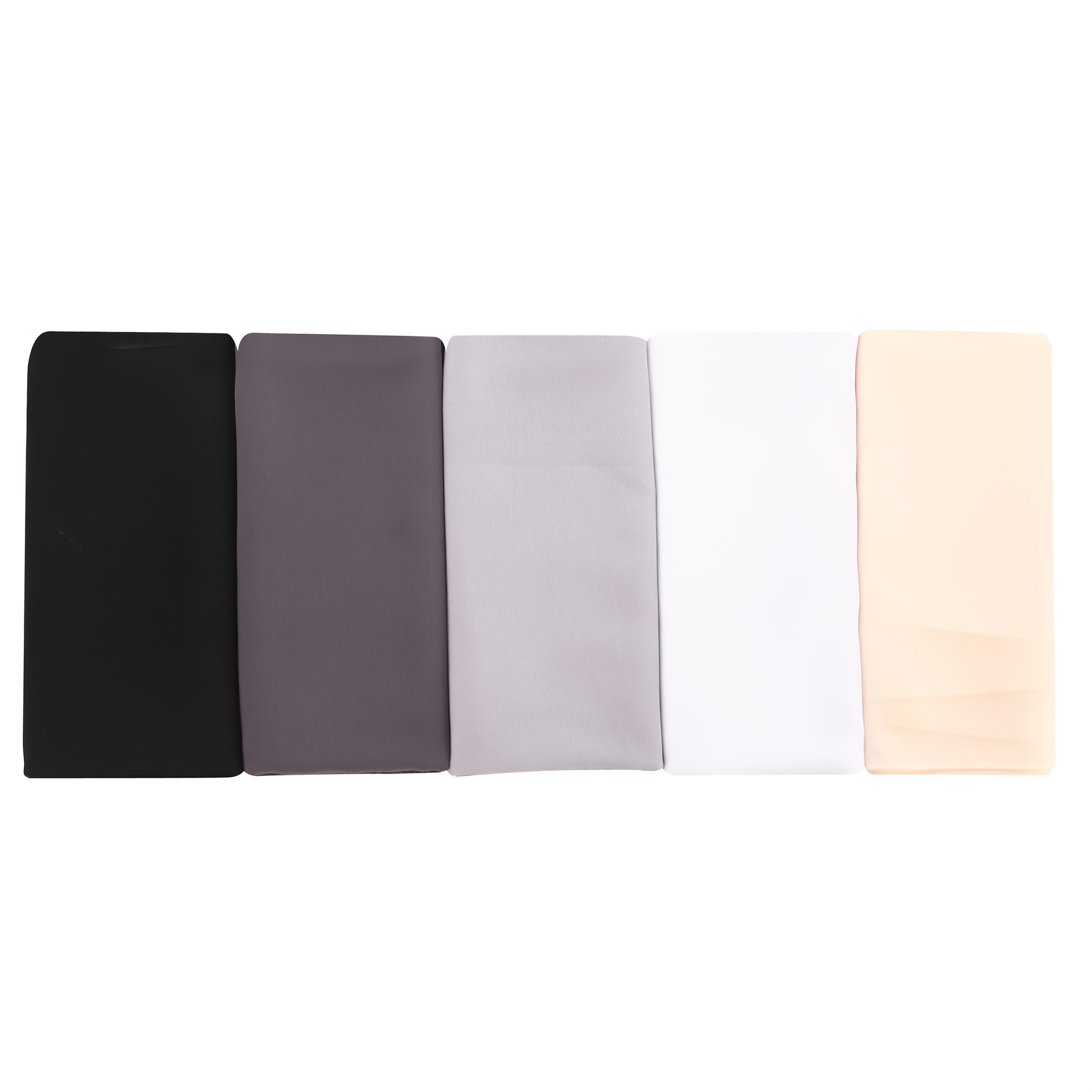 5pcs Set of Solid Color Chiffon Muslim Hijabs for Women, Packed in OPP Bag, Ramadan