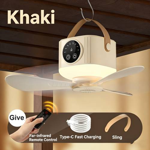 portable ceiling fan with lights remote usb rechargeable camping fan 9 25 wireless tent fan with 4 timer battery powered ceiling fan for rv truck rooftop tent travel camping
