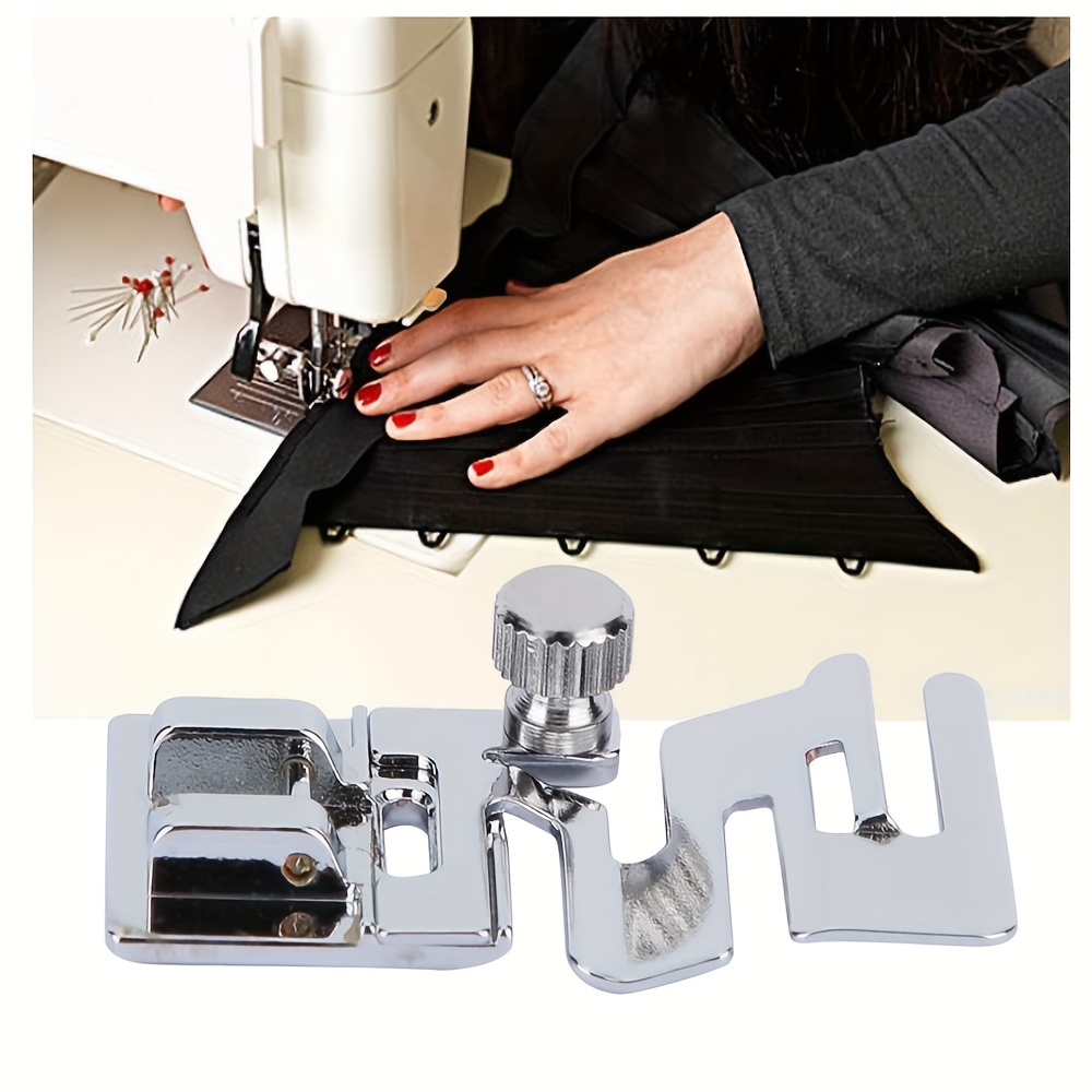 

Sewing Made Simple: Flexible Metal Presser Foot & Quick Needle Threading Tool In Stylish Grey - Multipurpose Crafting Essentials