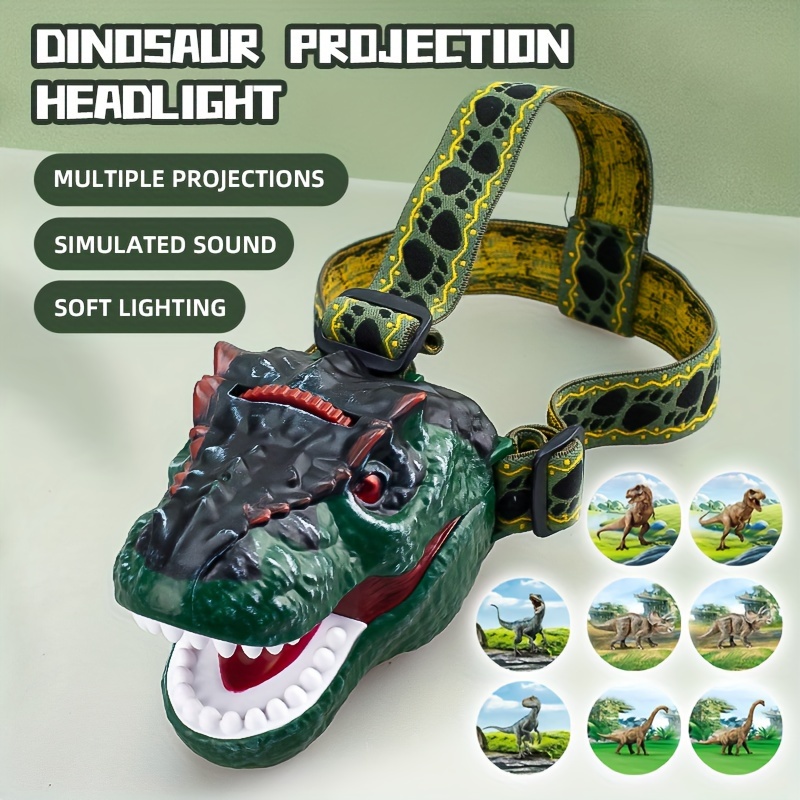 

Kids' Dinosaur Headlight Costume With Lights & Music - Green, Novelty Role-play Toy For Boys And Girls