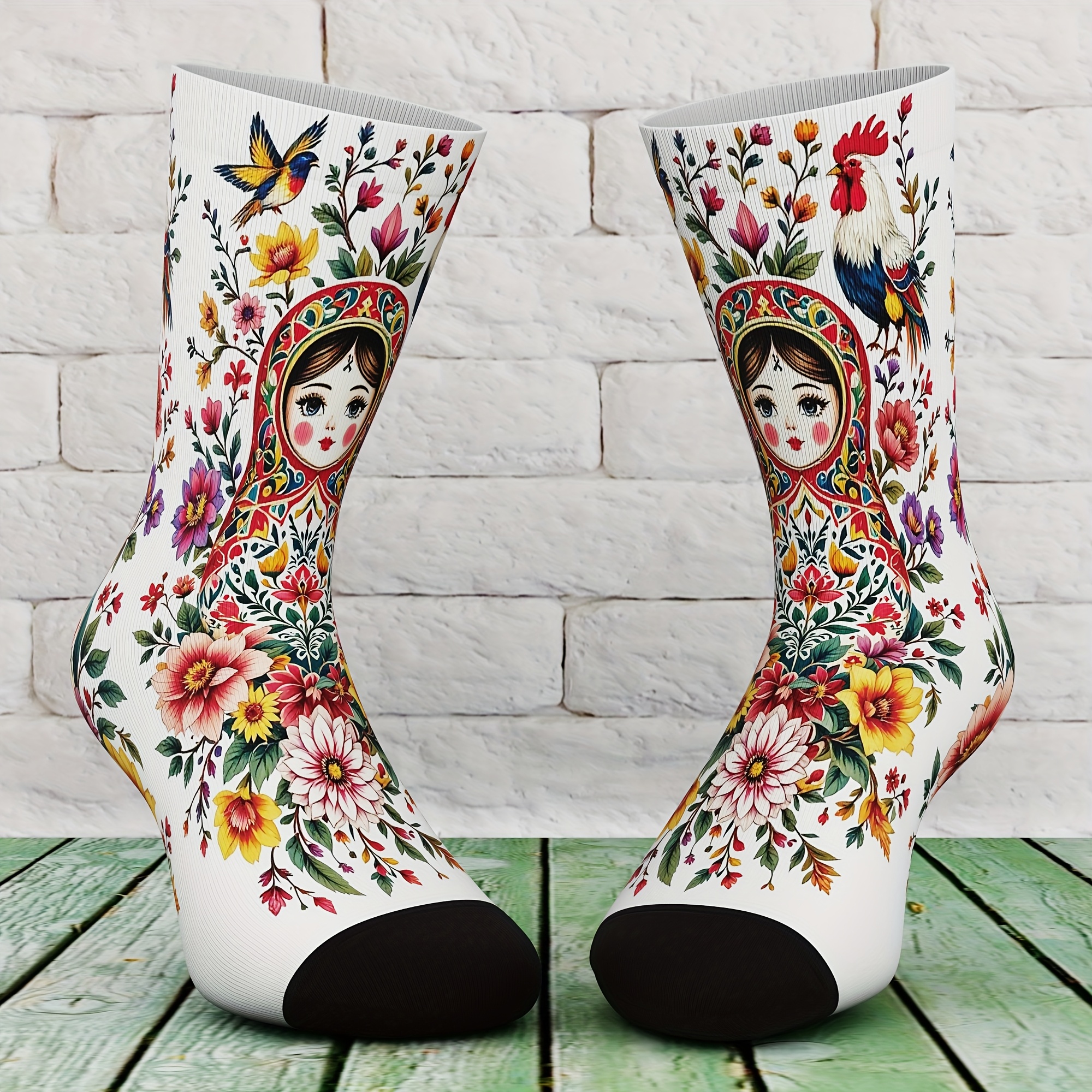 Image of A Pair Of Unisex Socks With Creative Patterns, Fun And Fashionable, Suitable For Outdoor Sports, Comfortable And Breathable, Suitable For , A Sock Gift