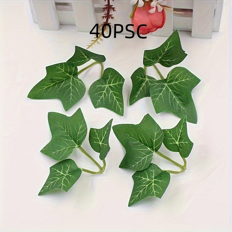 /40pcs Of Simulated 3-leaf Sweet Potato Leaves Indoor Decoration Additions Bouquet With Leaves Gift Box Decorations Festival Decoration Additions
