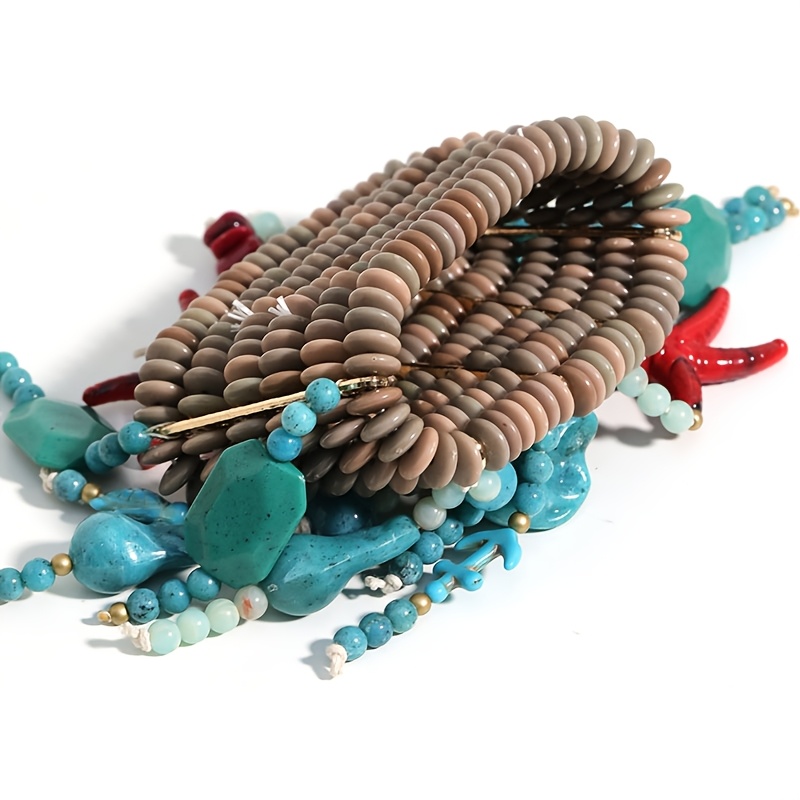 TEMU Bracciale boh矇mien da 1 pezzo con nappe e perline a forma di stella marina, accessorio di gioielleria per le vacanze