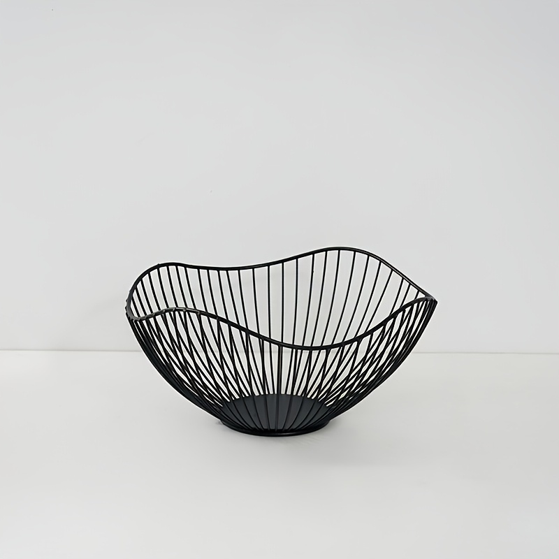 TEMU Metal Fruit Basket - Large Capacity Storage Basket, Sturdy And Durable, Kitchen And Dining Room Decoration, Modern Aesthetic Fruit Rack, Can