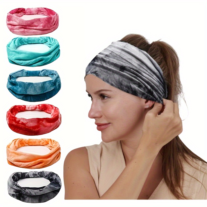 

6pcs Bohemian Style Headbands For Women, Fashion Wide Knotted Hairbands, Sweatband Turban, Elastic Yoga Running Head Wraps, Vintage Elegant Hair Accessories