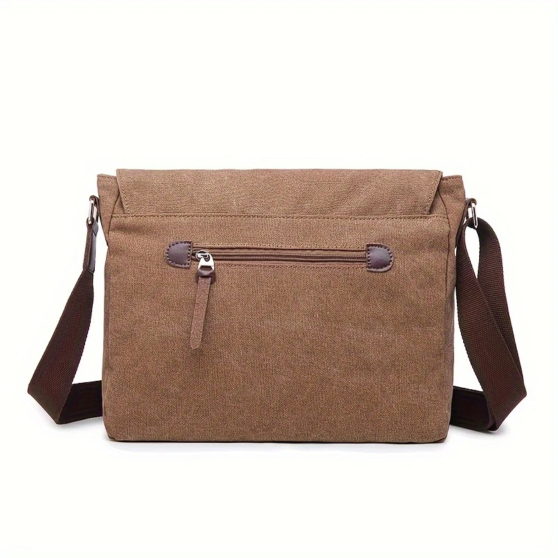 large capacity retro canvas messenger bag durable flag satchel bag causal laptop bag shoulder bag book bag details 3