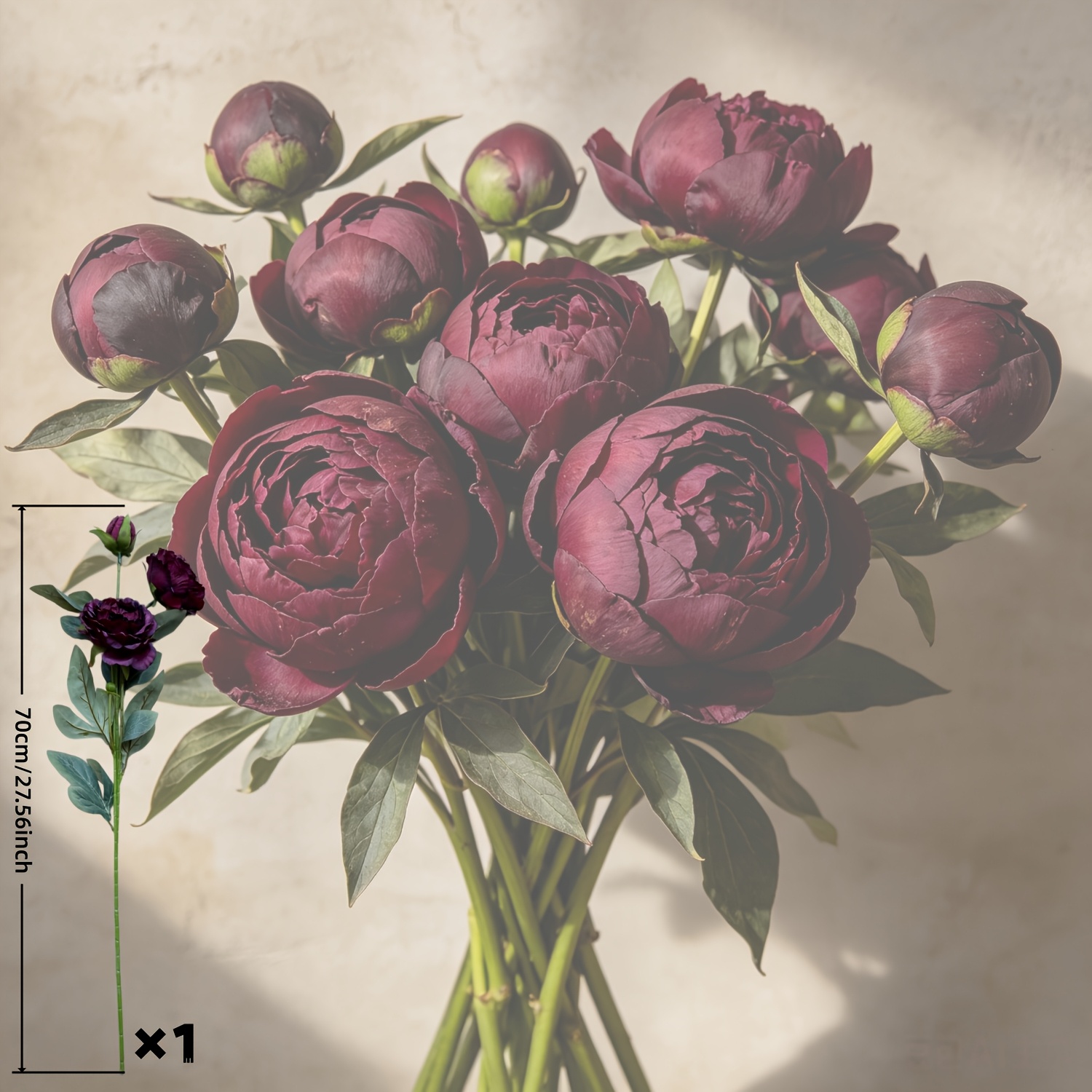 TEMU High-end Vintage Oil Painting Peony Bouquet - Vintage Distressed Texture - Vintage Red - 1pc - Suitable For Home Decor - Holiday Decor - Cafe