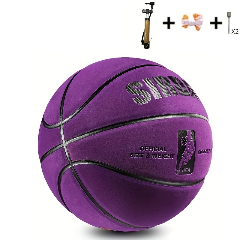 TEMU 4pcs Durable Adult Training Set - Soft, Wear-resistant Outdoor Basketballs With Pump Accessories