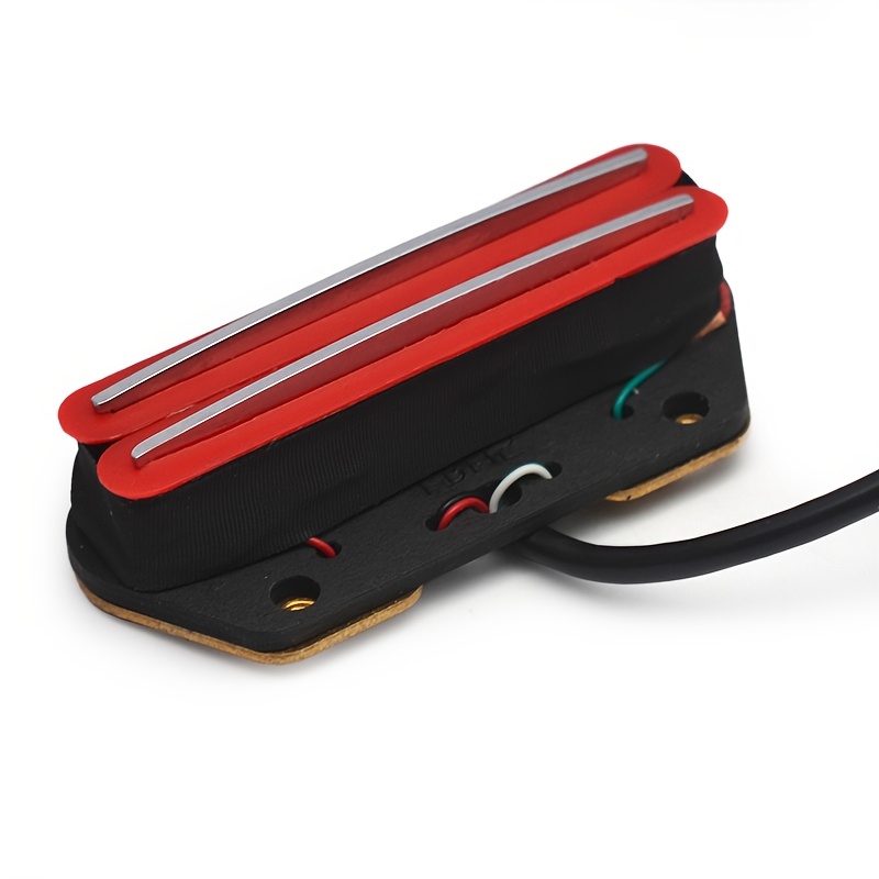 Alnico 2 Single-Coil Electric Guitar Bridge Pickup, 4-Conductor, Hot Rail Humbucker, 9K Golden-Plated Magnet Wire, Metal Construction, with Non-Magnetic Cover, for Uncharged - Black/White/Red/Yellow, Instrument Parts, Highoutput Pickup, Durable Pickup, Precision Wound Coil, Humbucker Pickup, DIY Guitarists, Professional Musicians