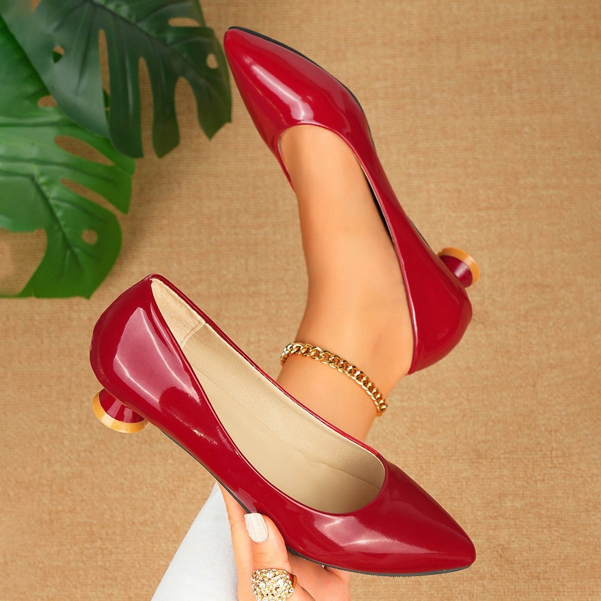 women's red pointed toe stiletto heels ankle strap heel Temu Ireland