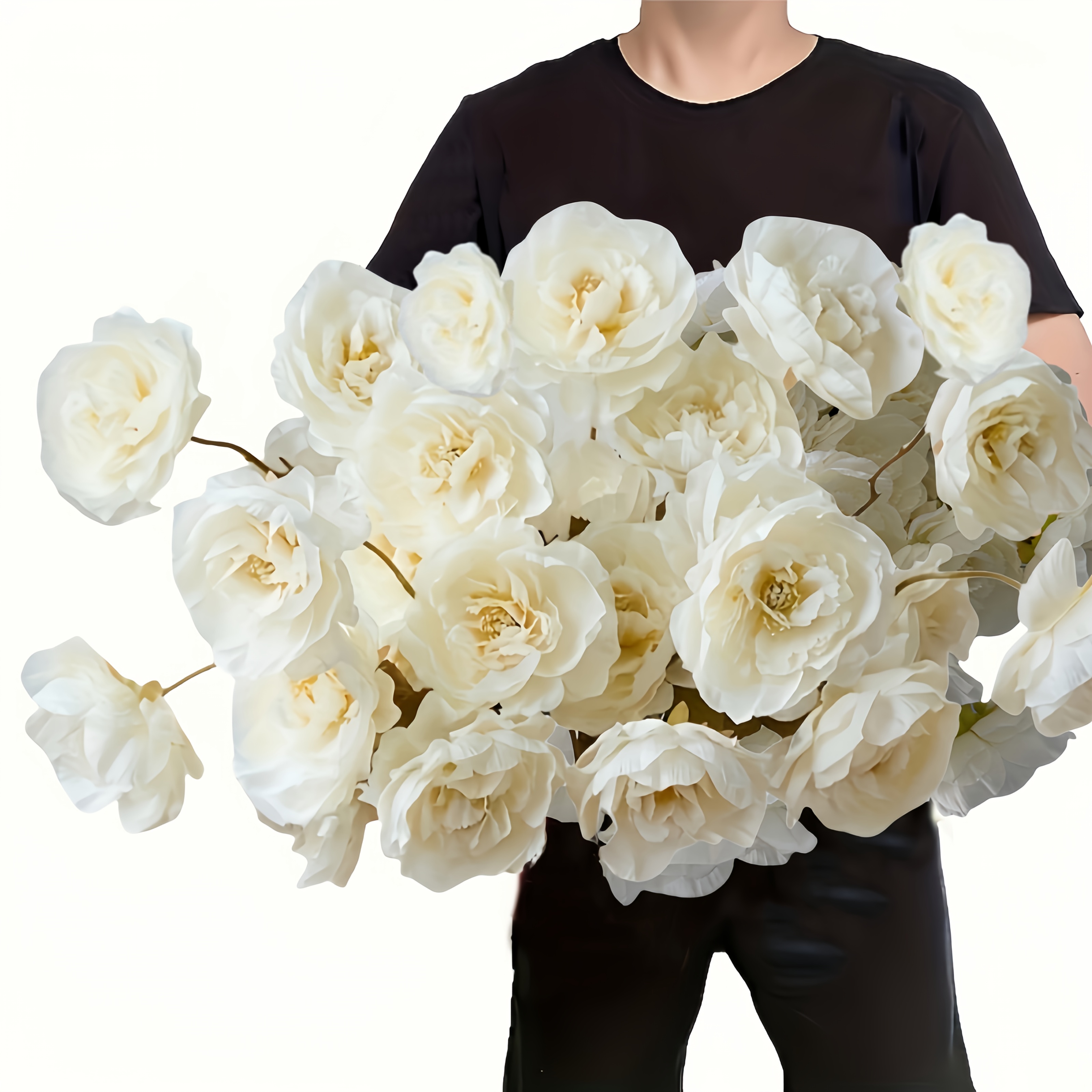 TEMU 20 Elegant White Peony Flowers -4pcs Set, Home Decoration And Vase Filling, Weddings, Festivals, Valentine's Day, Office Decoration, Bouquet Matching, And Used Artificial Flowers Throughout The