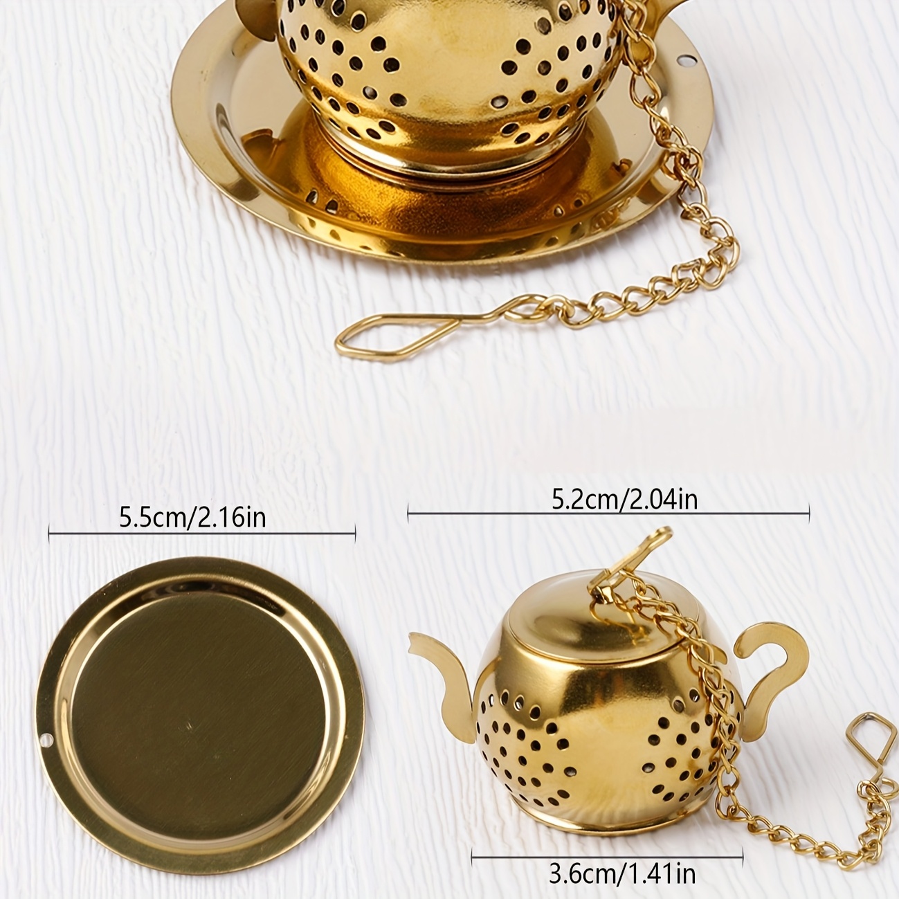 E-shop 1 Set mit 2 Stück goldene, hochwertige 304 Edelstahl Hängebecher Tee Filter - Robuster lose Blatt Sieb, moderner Teesieb für den Bürogebrauch,