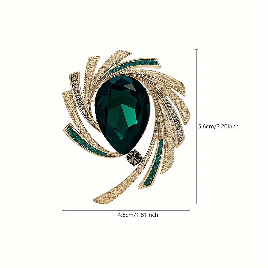 New Large Glass Brooch Sparkling Rhinestone Suit Dress Sweater Scarf Shawl Coat Hat Pin Fashion Exquisite Atmosphere Additions