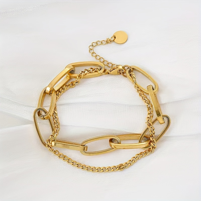 Double Layered Golden Bracelet for Women