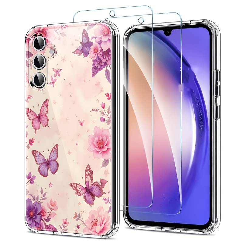 TEMU 1 Low-profile Minimalist Case   2 Screen Protectors   Light-luxury Pattern, Drop-proof Set, Suitable For S23 Ultra, S24 Series, S25 Ultra, S26