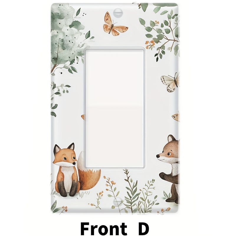 TEMU Panneau Mural Décoratif avec Images d'Ours et - Lumière à Joystick Simple pour Interrupteur et Prises, Panneau Vierge pour Cuisine, Bureau,