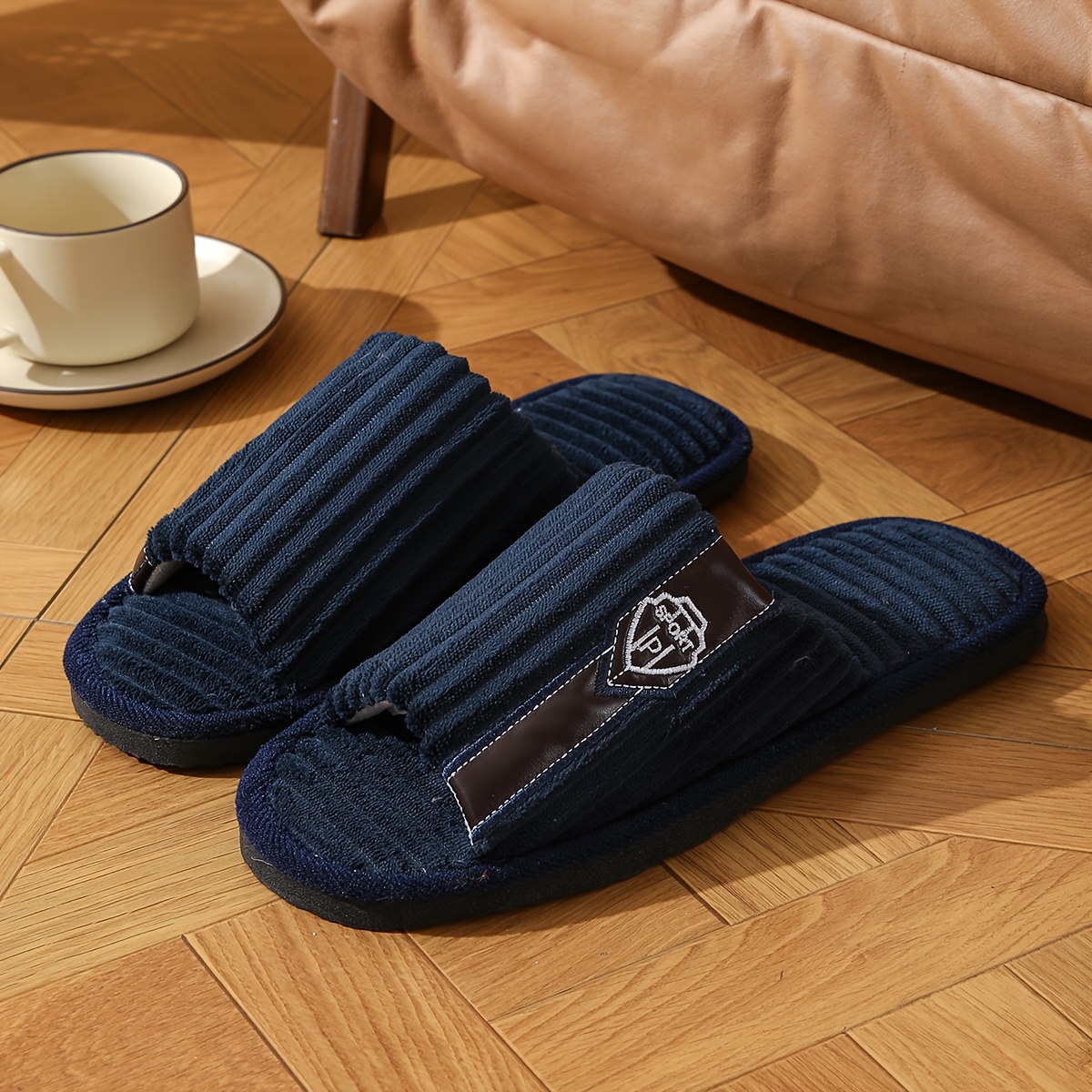 TEMU Men's & Unisex Slip- Slippers - Lightweight Non-slip Indoor/outdoor With Sole & Cushioned, Suitable For, Office, Casual Wear - - Round Toe