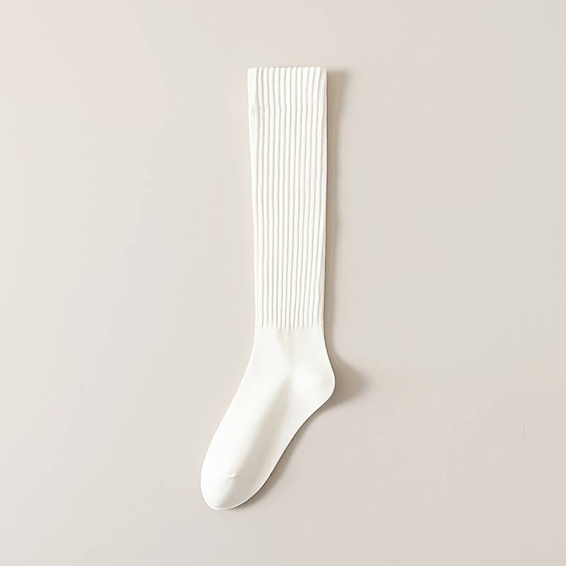 TEMU 1 Pair/3 Pairs Random Color Women's Autumn Winter Warm Loose Cold-proof Long Socks, Multi-use Layering Casual Calf Socks, Elastic Material, Soft