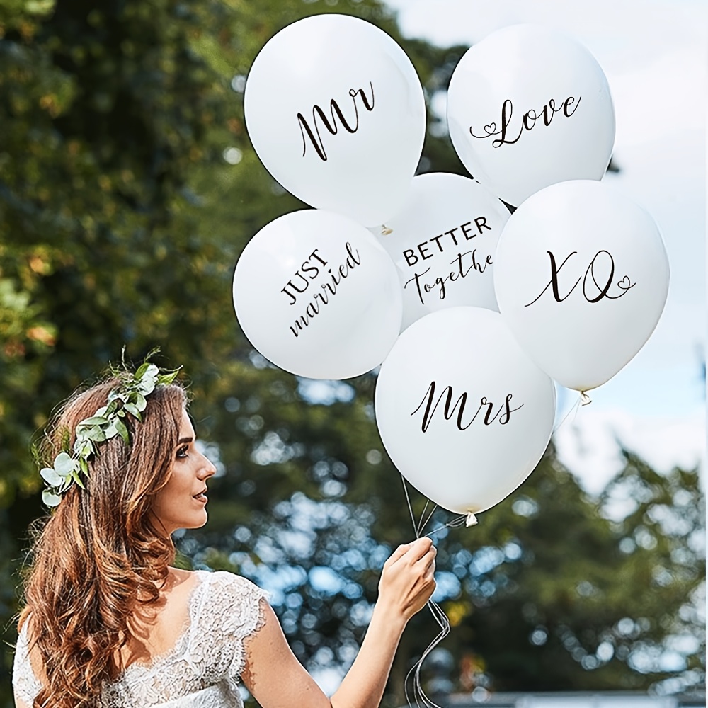 

7pcs, Mr. & Mrs. Balloons Wedding Balloons For Outdoor Or Indoor Engagement Party Decorations Bachelorette Party Reception Entrances And Photo Backdrops
