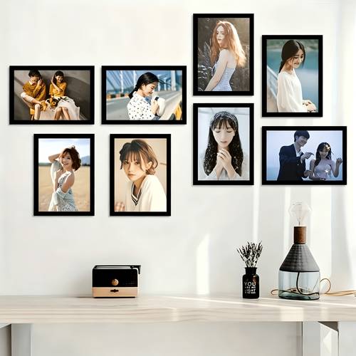 6pcs magnetic self picture frames portable wall mountable plastic photo document display frames suitable for photos magnetic board minimalist decor magnetic photo frames document holders no screws install