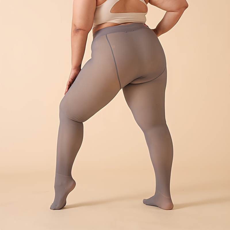 Plus-Size Women'S Thickened Fleece-Lined Tights for Autumn And Winter, Warm Leggings with High Elasticity.
