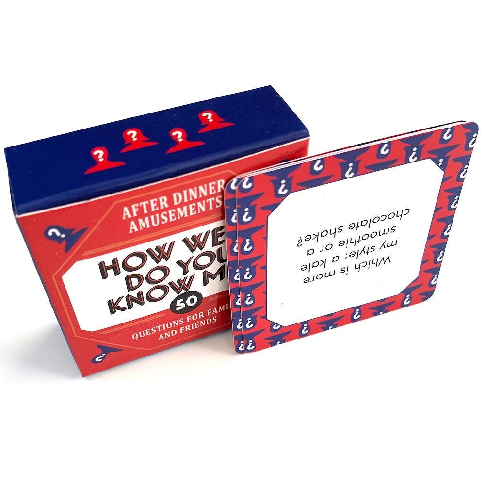 How Well Do You Know Me? - Family & Friends Game Night Card Game with 50 Fun Questions, Red Box, Perfect for Holidays, Parties, and Social Gatherings, Card Games for Party