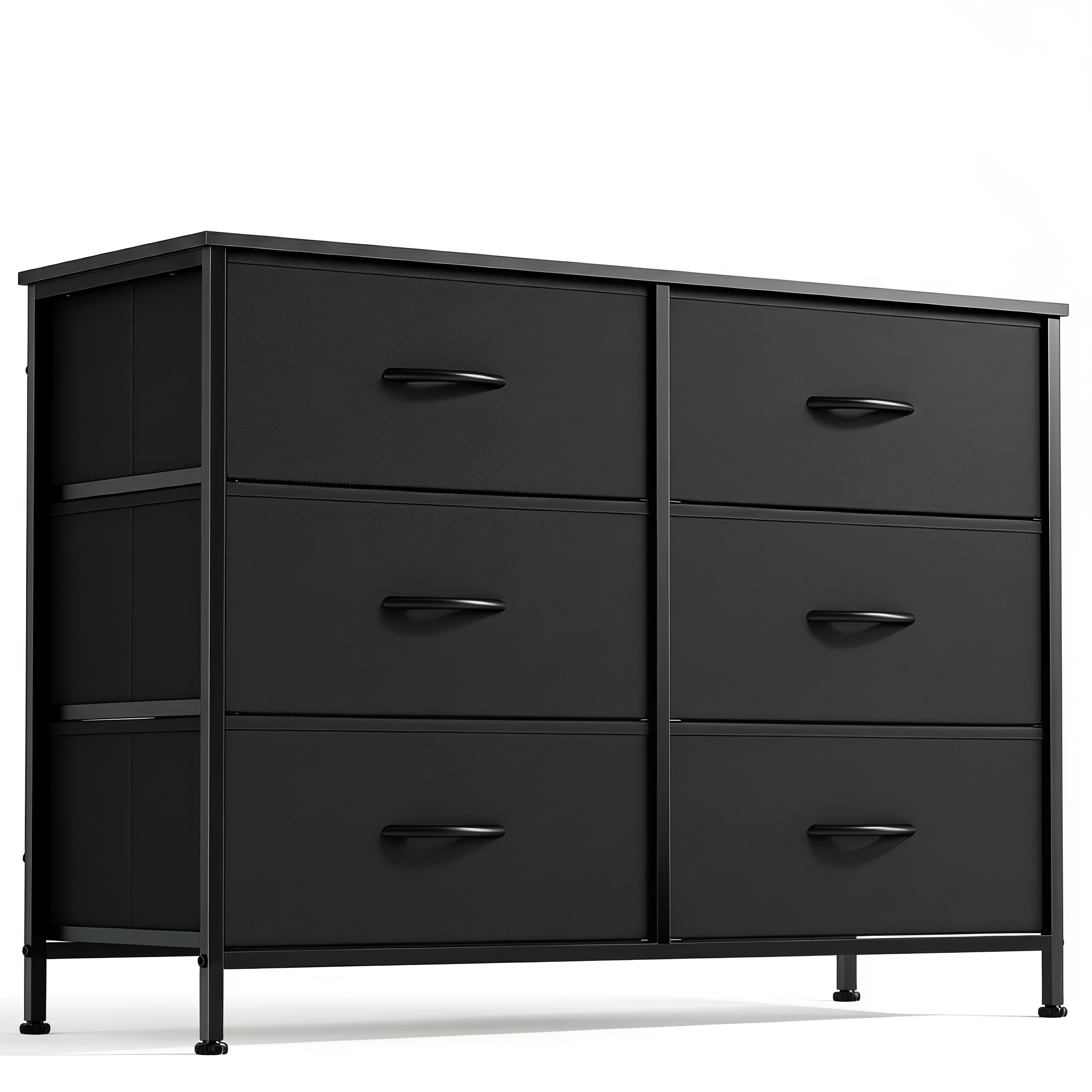 TEMU Short Legged 6 Fabric Drawer Cabinets, Wooden Top Platform Placement Of Items, Sturdy Metal Frame Suitable For Storage Cabinets, Bedside Tables,
