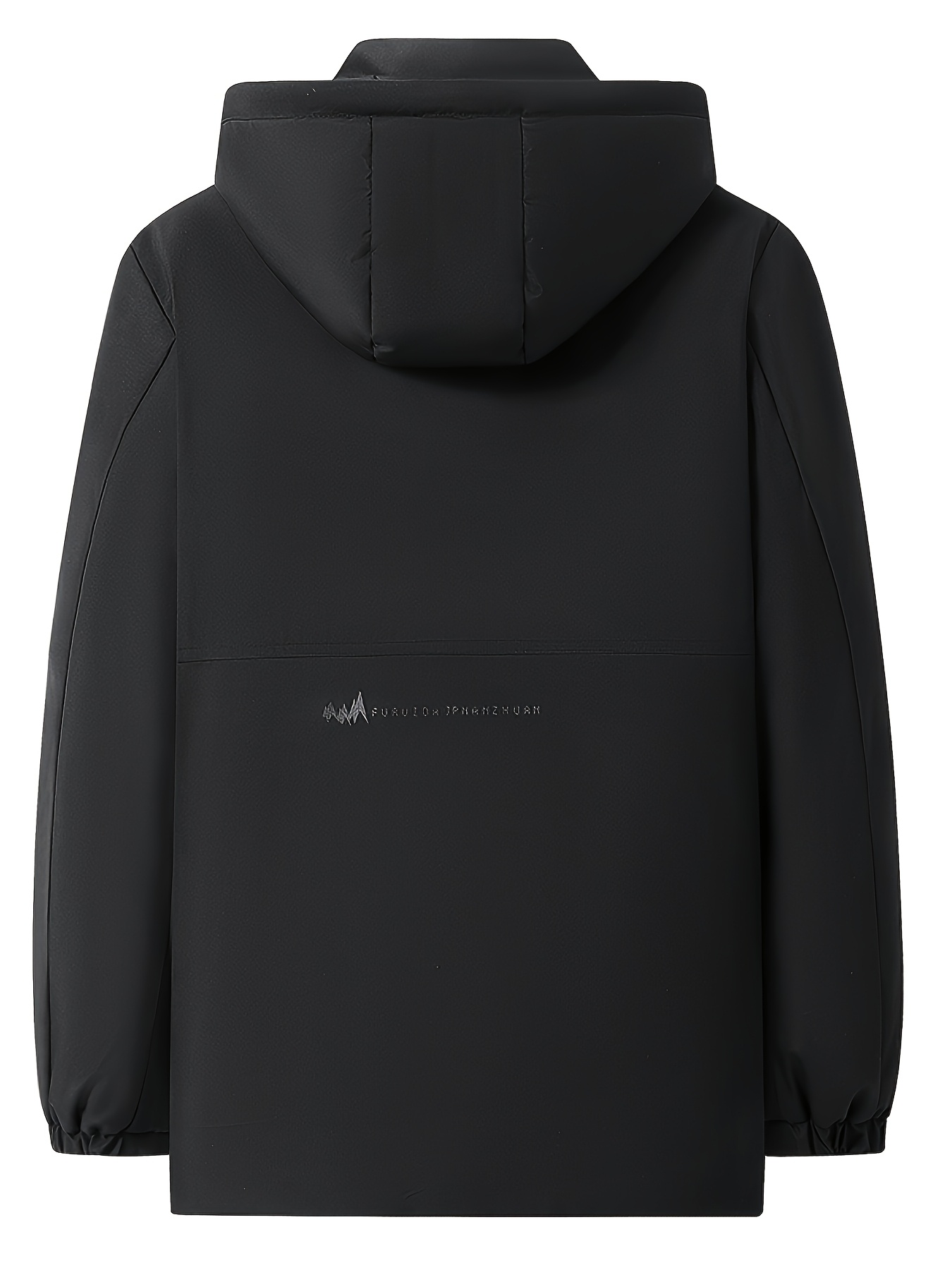 Men's Plus Size Mid-Length Padded Warm Jacket, Loose Fit