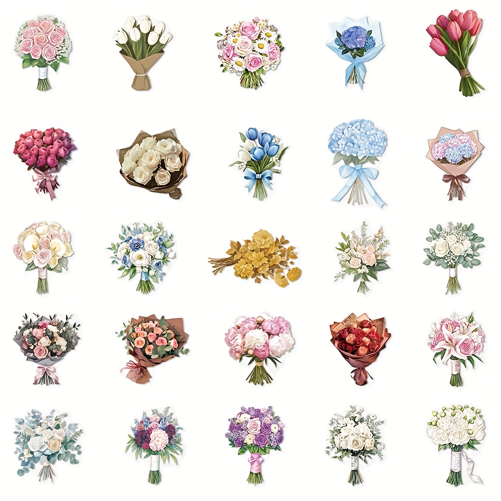 50pcs Duanmeng Flower Gift 2d Ins Cute Stickers Vintage Aesthetics Doodle Cartoon Decals Pack Halloween Christmas Decoration Suitcase Luggage Party Gift