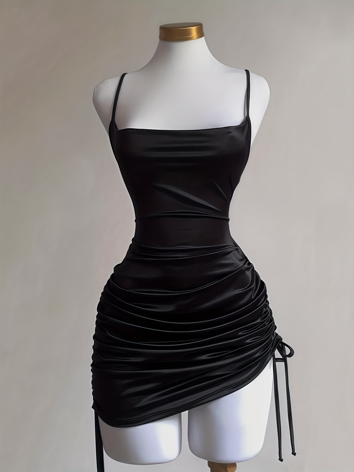 womens new solid color lace up drawstring backless suspender dress fashionable and elegant for parties dates street style cocktail dresses bridesmaid dresses daily wear suitable for   Product details 12