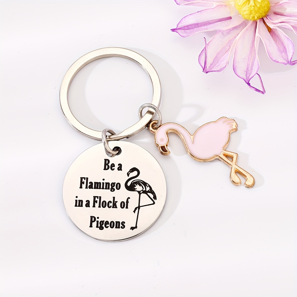 WSNANG Flaingo Keychain I Just Really Love Flaingos Keychain Flaingo