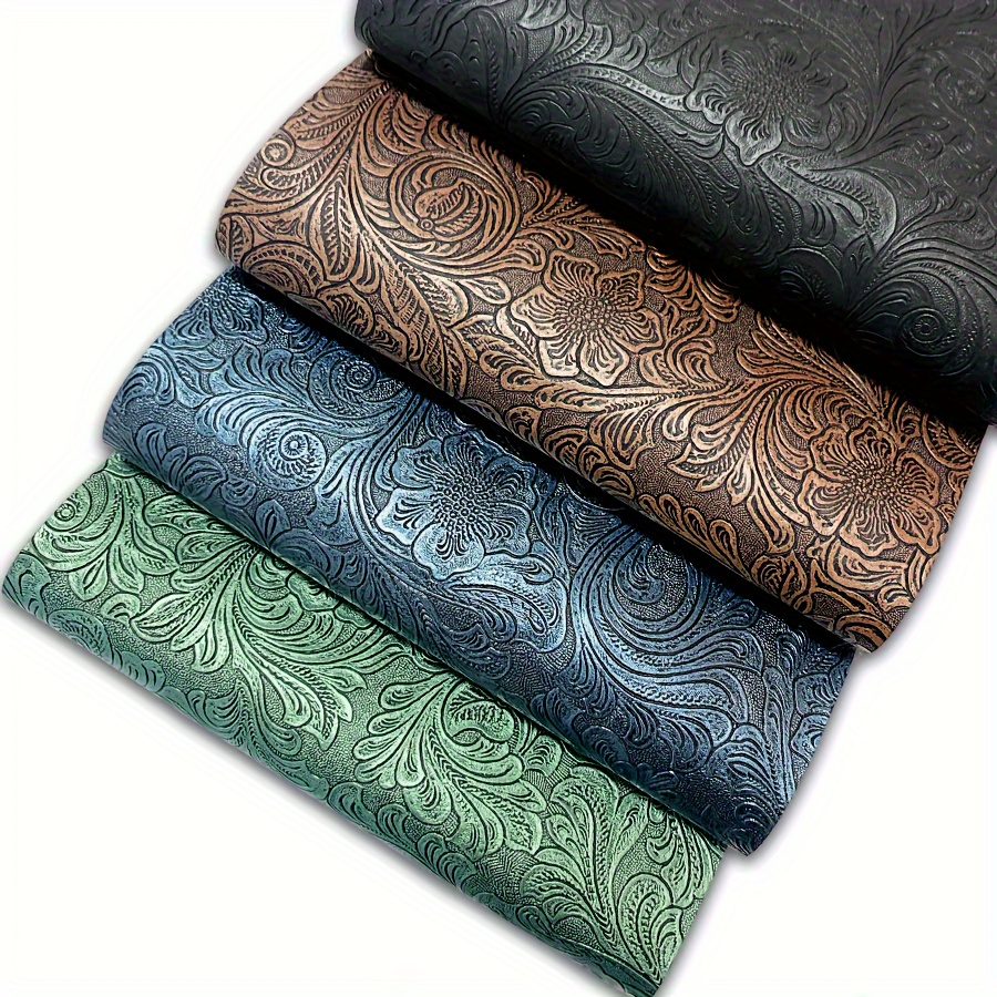 

4pcs Bump Textured Faux Leather Rolls, Swirl Pattern, 11.8x7.9in/20x30cm, Vintage Pattern Decorative Faux Leather Fabric, Waterproof Wear-resistant, For Diy Crafts, Hair Accessories