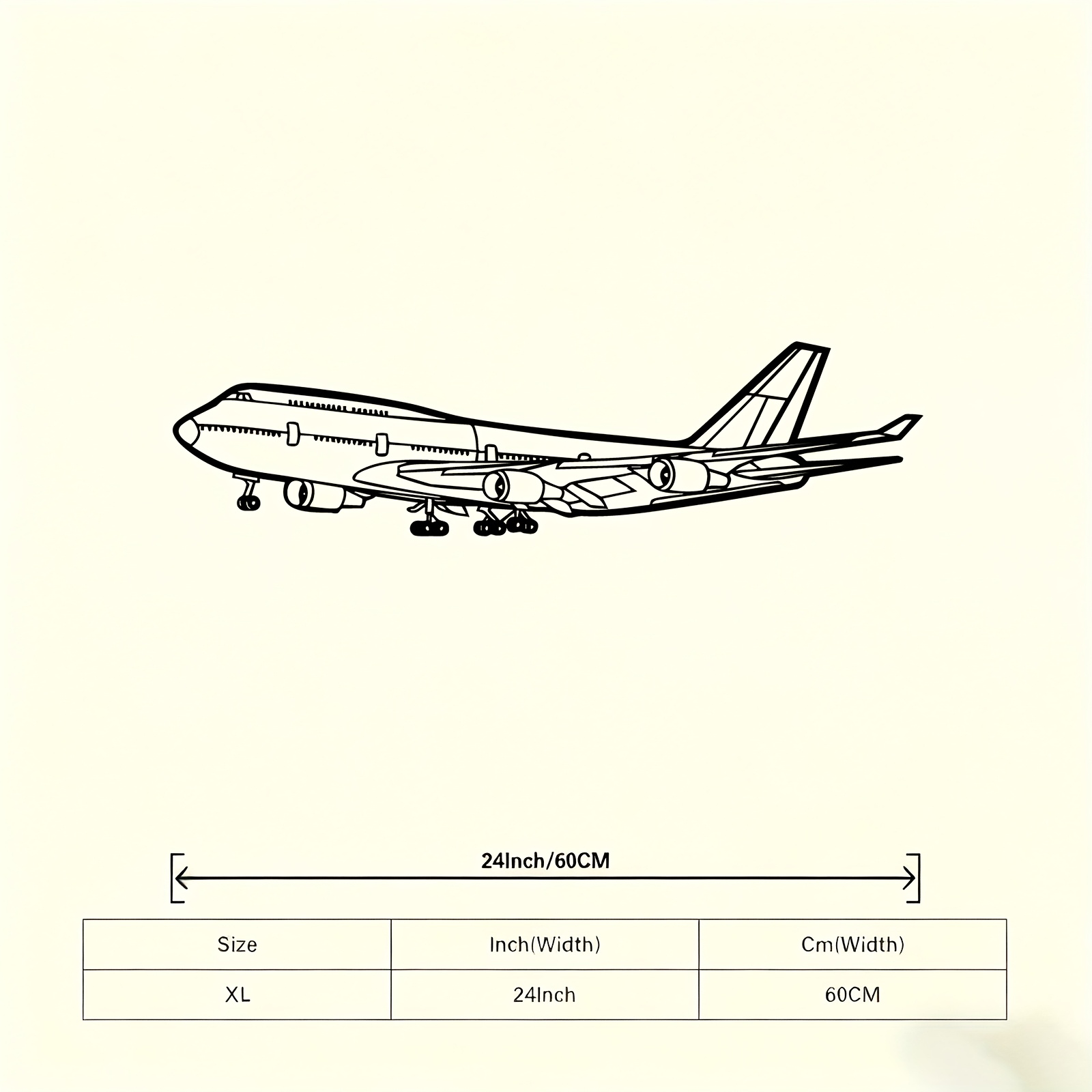 TEMU 1pc 747 Airliner Metal Wall Art - Iconic Airplane Statue With Rust-resistant Iron, Detailed Aircraft Model For Garage & Living Room Decor -