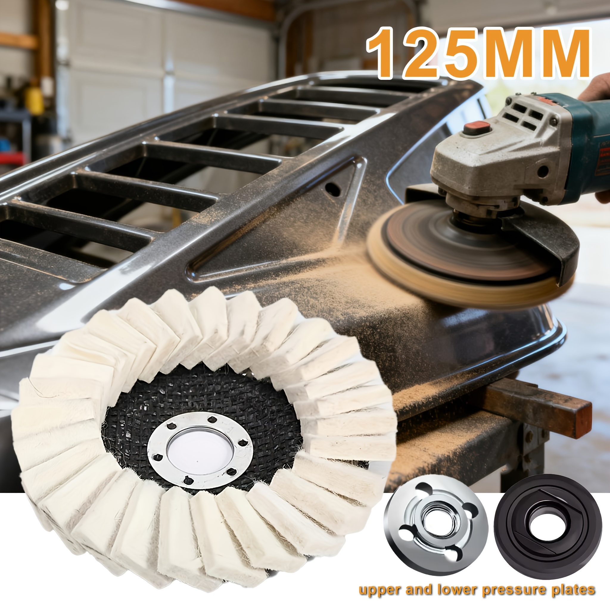 3pcs (1pc Heavy-duty Felt Polishing Wheel+2pcs Small Additions) - Compatible With Metal, Wood, Stone, Rust, & Marble Polishing - Durable Polishing System For Grinding And Polishing Tools