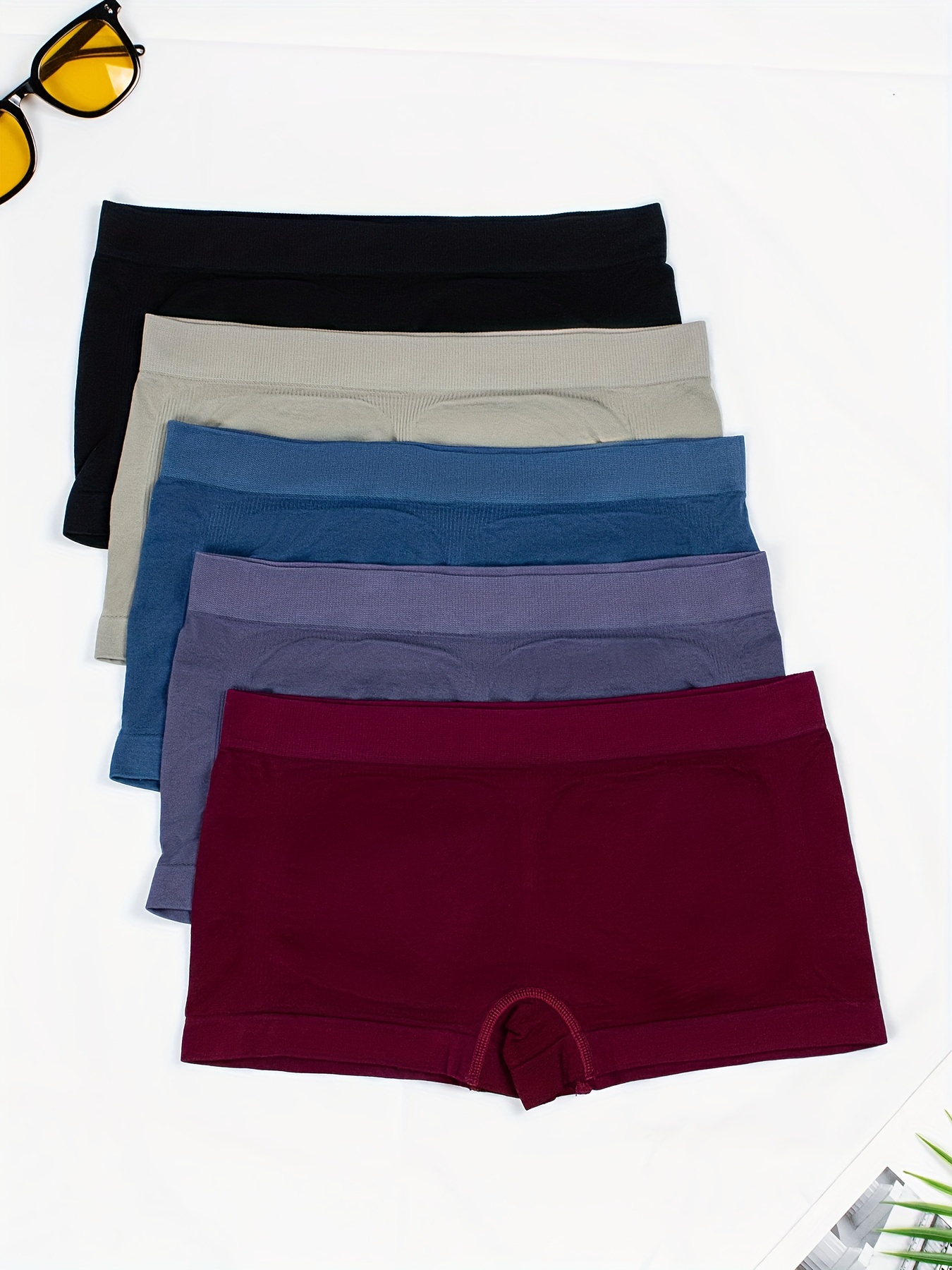 5pcs multicolor womens seamless comfortable hip lifting low   panties yoga sports stretchy boxer briefs womens underwear lingerie