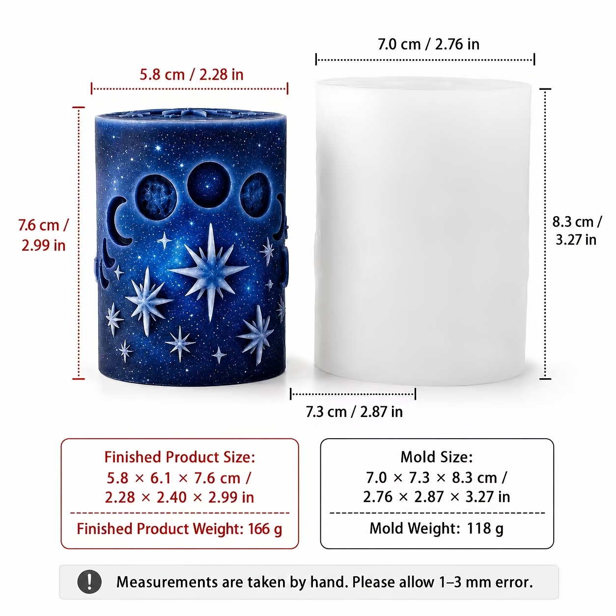 TEMU Candle Molds, Starry Sky Theme Candle Aromatherapy Making Silicone Molds, Creative Handmade Gift Candle Aromatherapy Molds